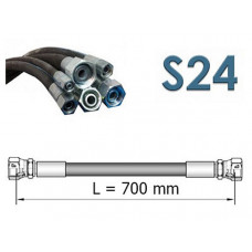 Рукав высокого давления двухоплеточный 2SN, S24 (ключ 24) длина 0,7 метра d=12 прямой