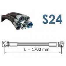 Рукав високого тиску однооплетковий 1SN, S24 (ключ 24) довжина 1,7 метра d=12 мм