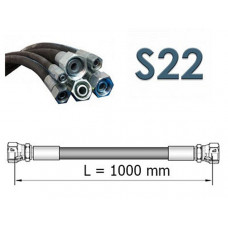 Рукав високого тиску двооплетковий 2SN, S22 (ключ 22) довжина 1,0 метр