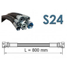 Рукав высокого давления двухоплеточный 2SN, S24 (ключ 24) длина 0,8 метра d=12 прямой