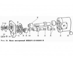 63) Двигатель - Насос шестеренный НШ32У-2-Л-0303001-В