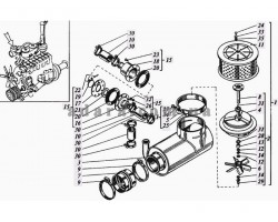 Схема повітрозабірника і клапана ежектора СМД-31А