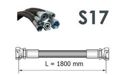Рукав высокого давления РВД однооплеточный S17 (под ключ 17) длина 1,8 метра