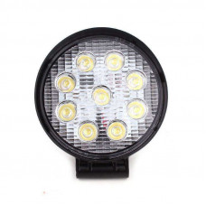 Фара LED кругла 27W, 9 ламп, 110*128мм, широкий промінь.
