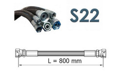 Рукав высокого давления однооплеточный S22 (ключ 22) длина 0,8 метра