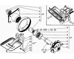 220) Жнивна частина - Контрпривід і черевик жатки