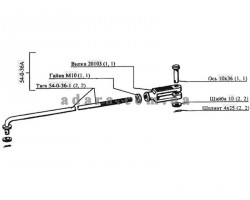 Схема тяги стоянкового гальма Нива СК-5М