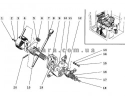 Схема механізму включення гідростатичної трансмісії Дон-1500Б