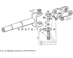Схема шарнірів поворотних Т40А-2304010-Б1