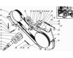 144) Молотилка - Механизм вкл/выкл привода жатки