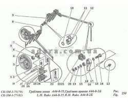 Схема граблини лівої і правої Нива СК-5М
