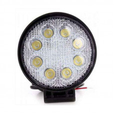 Фара LED круглая 24W, 8 ламп, 110*128мм, узкий луч, ДК