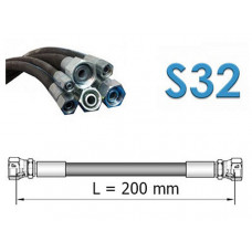 Рукав високого тиску РВД однооплетковий S32 (під ключ 32) довжина 0,2 метра