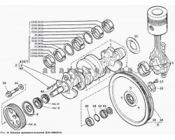 20) Двигатель - Механизм кривошипно-шатунный Д144-10000120-10