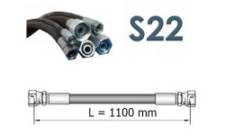Рукав высокого давления однооплеточный S22 (ключ 22) длина 1,1 метра