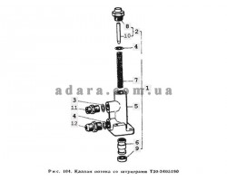 Схема клапана потоку зі штуцерами Т30-3405190