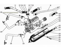 126) Моторно - силовая установка - Крепление трубопроводов