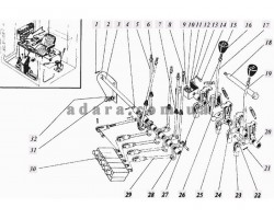 Схема механізму управління гідросистемою СМД-31А
