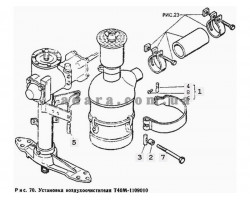 54) Двигатель - Установка воздухоочистителя Т40М-1109010