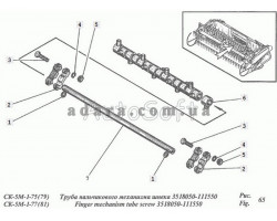 Схема труби пальчикового механізму шнека Нива СК-5М