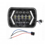 Фара LED прямоугольная 95W (элемент оптический) (ближний + дальний + повороты)