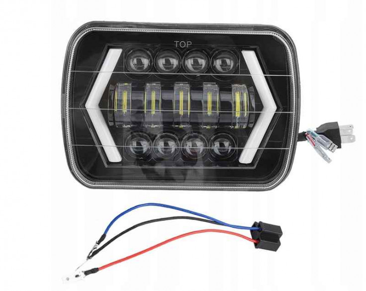 Фара LED прямоугольная 95W (элемент оптический) (ближний + дальний + повороты) Фара LED прямоугольная 95W (элемент оптический) (ближний + дальний + повороты)