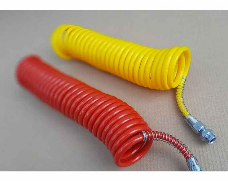 Шланг повітряний спіральний Камаз к-т 2 шт (червоний, жовтий) (кабіна-напівпричіп)