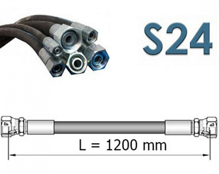 Рукав высокого давления однооплеточный 1SN, S24 (ключ 24) длина 1,2 метра d=12 мм Рукав высокого давления однооплеточный 1SN, S24 (ключ 24) длина 1,2 метра d=12 мм