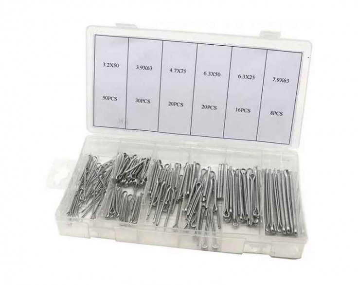 Набір шплінтів прямих 144 шт Набір шплінтів прямих 144 шт