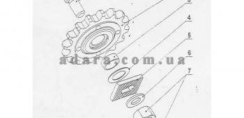 7) Звездочка натяжная МА928-01.610
