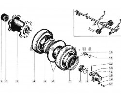 229) Жнивна частина - Блок коліс візка для жатки