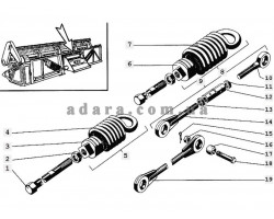 195) Жнивна частина - Компенсатор і підвіска жатки