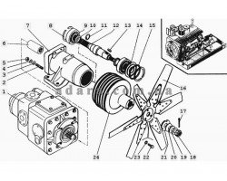 132) Моторно - силовая установка - Установка гидронасоса