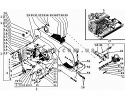 123) Моторно - силовая установка - Механизм включения привода молотилки