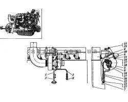 Схема установки турбокомпресора СМД-31А