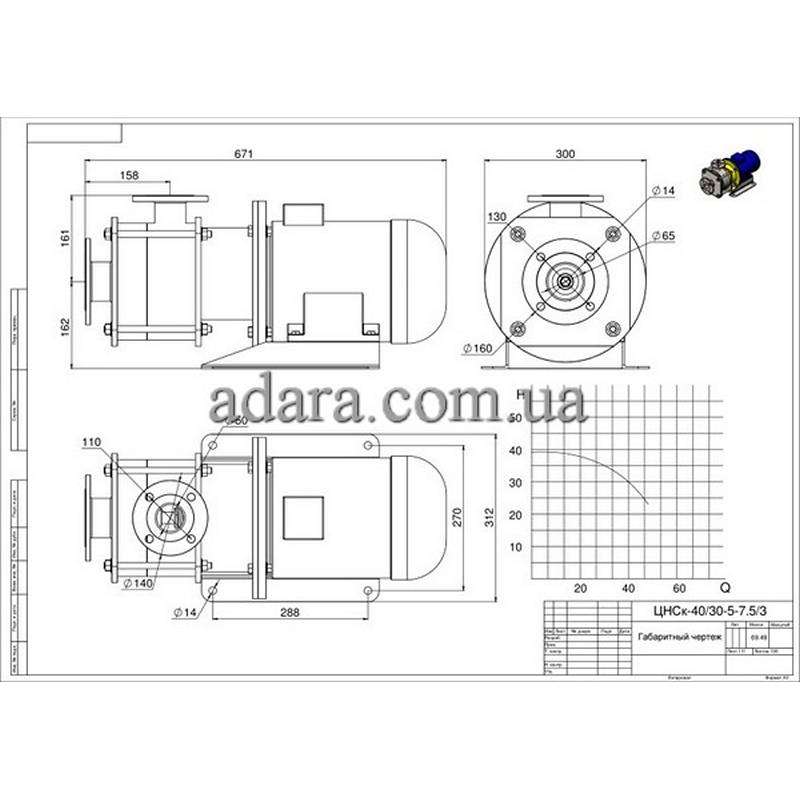 Насос центробежный секционный ЦНСк-40-30 (ЦНС-40/30) нержавейка