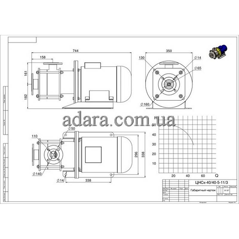 Насос центробежный секционный ЦНСк-40-40 (ЦНС-40/40) нержавейка